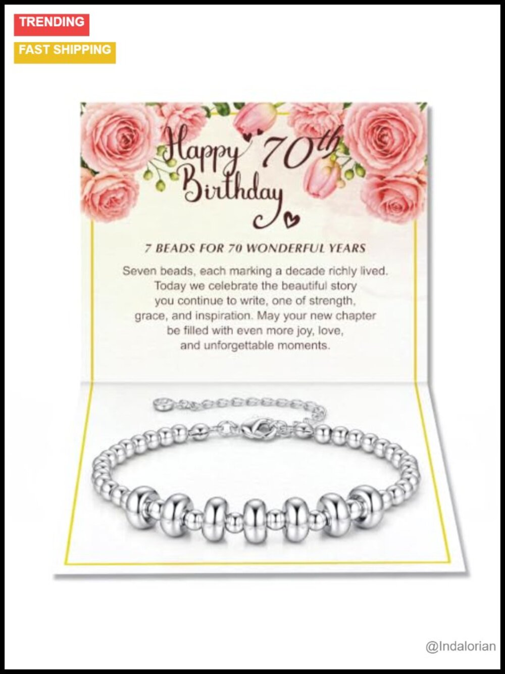 14k White Gold Plated Charm Birthday Bracelet Adjustable Gift for Women